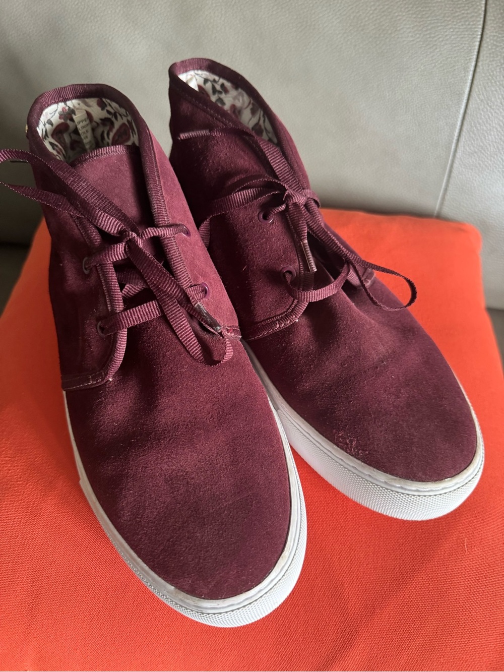 Tory Burch Burgundy Suede Ankle Booties